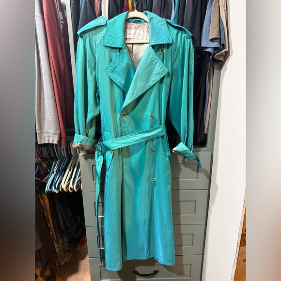 Jones New York Jackets & Blazers - Teal Double-Breasted Trench Coat